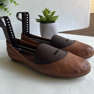 FRYE Carson Brown Leather Ballet Flats Women’s Sz 7M